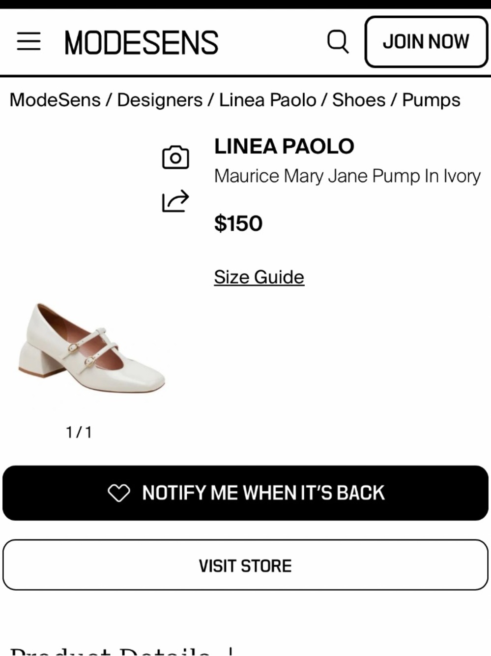 Paolo Maurice Mary Jane Pump in Ivory - Women